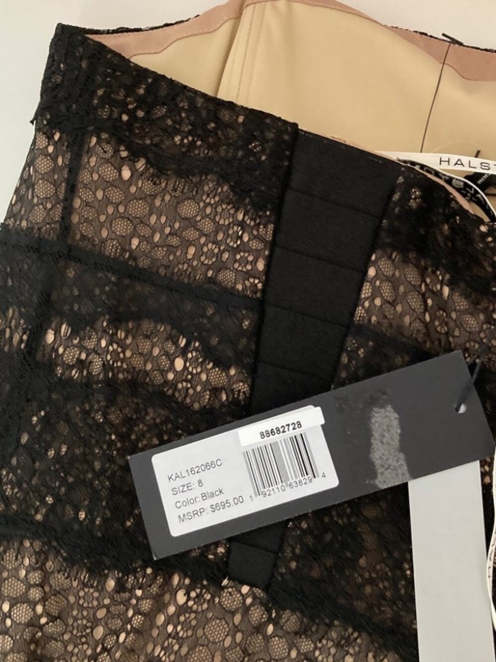 HALSTON HERITAGE Strapless Lace Gown 1440 - Picture 2 of 7